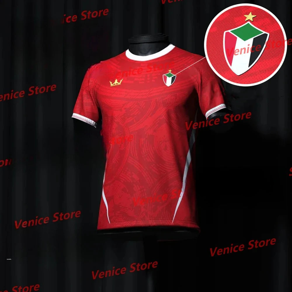 Limited Sudan Red Classic 2024-25 Custom Football New Arrivals Jerseys AI Design National Team Jerseys Adults 3D KIDs