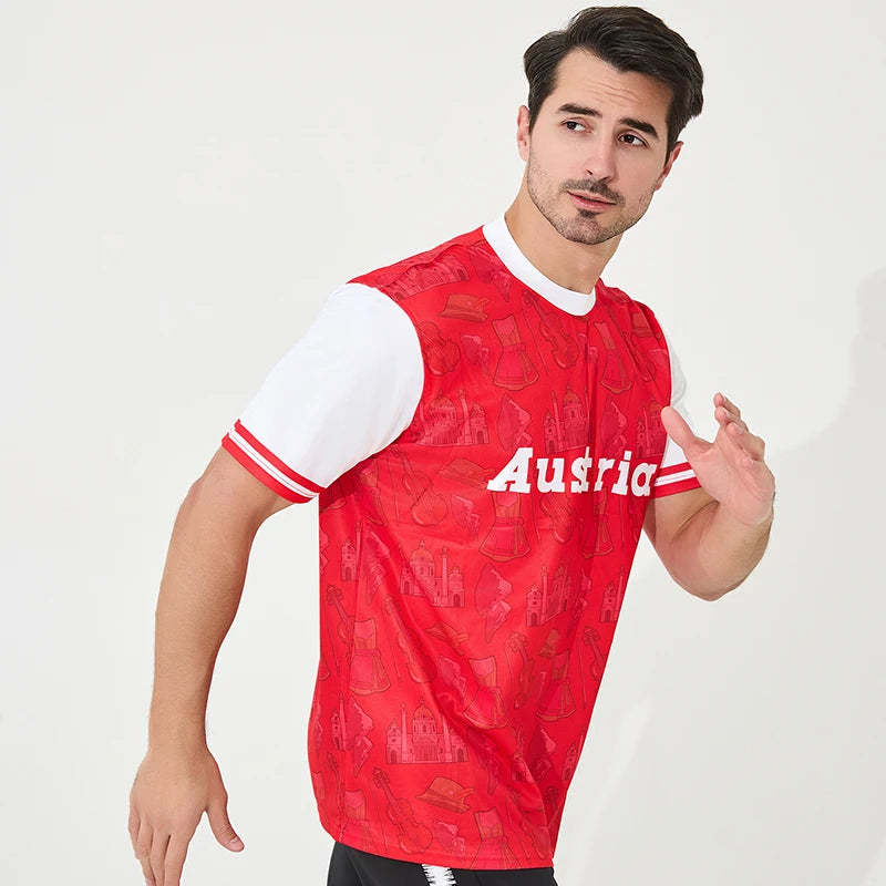 The latest fashion design for European team 2024 Austria soccer jersey and quick-drying football wear