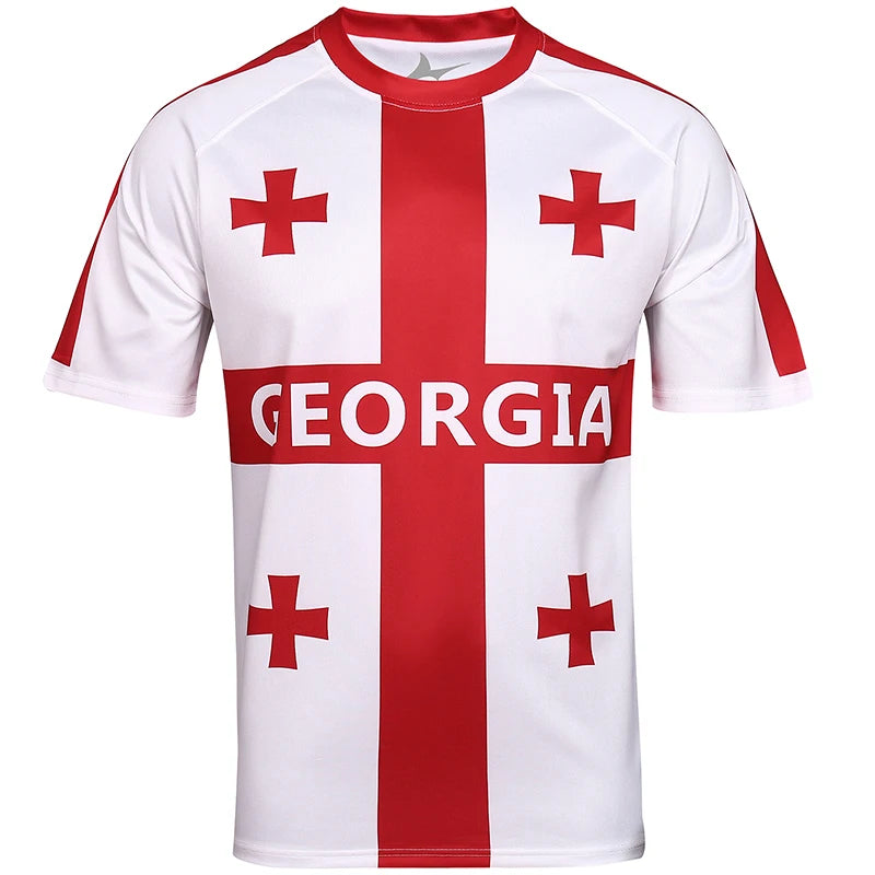 Georgia soccer jersey fashion design new short-sleeved football jersey 100% polyester quick-drying soccer uniform