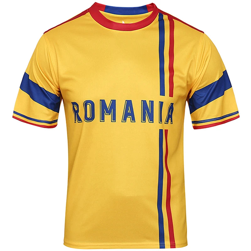 Euro Romania soccer Jersey high quality 100% polyester short-sleeved soccer shirt breathable and quick drying football uniform
