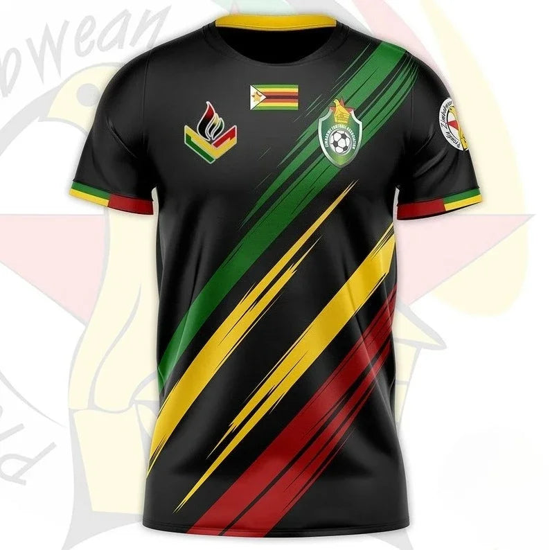 Zimbabwe Soccer Football 7th Jersey 2025 Summer Men's Women's 3D Printing Quick-drying T-shirts Kid's Outdoor Sports Tees Tops