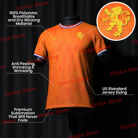 Netherlands Classic Custom Football New Kit Jersey AI Design 2024-25 Training T-Shirt Comfortable Adults KIDs National Team