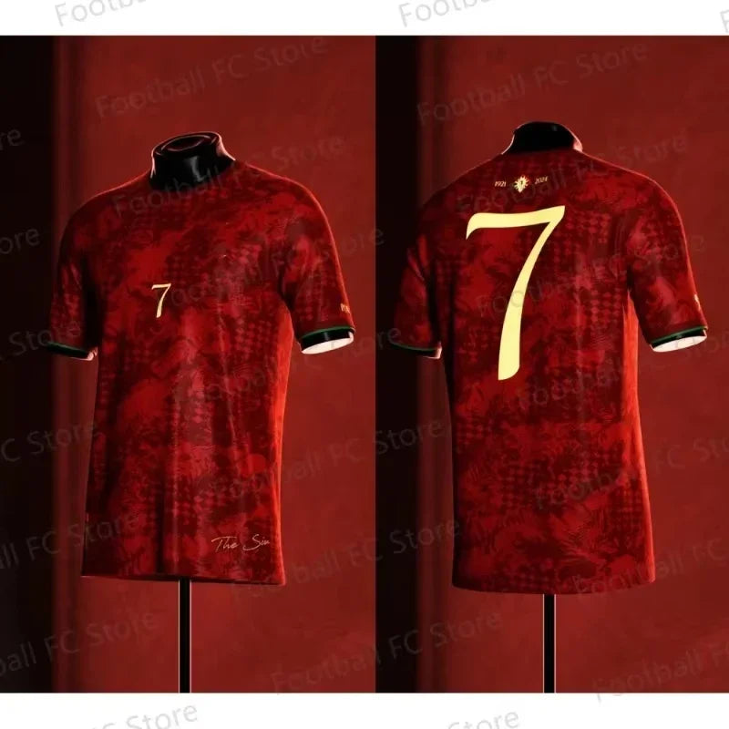 Ronaldo Special Edition Portugal Football Jersey Men's Summer Sports Football Training T-Shirt Quick Drying Top Clothing No 7 Portugal