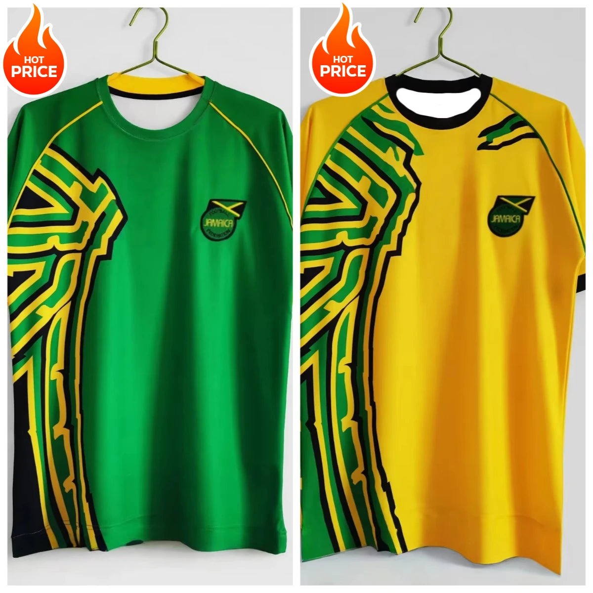 3d Printed Short-sleeved Shirt for Both Men and Women 1998 Jamaica Home_away Retro Football Jersey