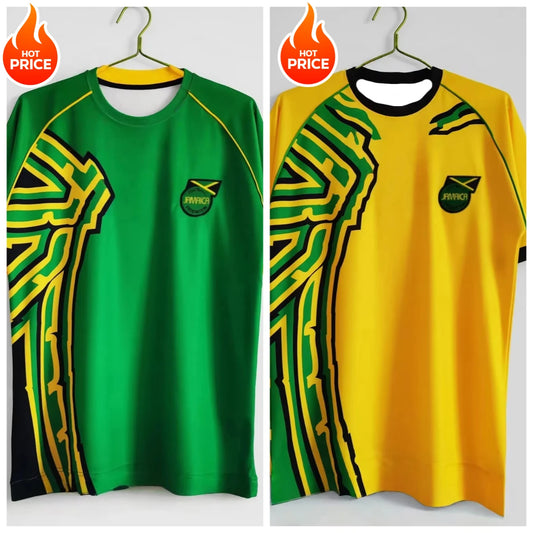 3d Printed Short-sleeved Shirt for Both Men and Women 1998 Jamaica Home_away Retro Football Jersey