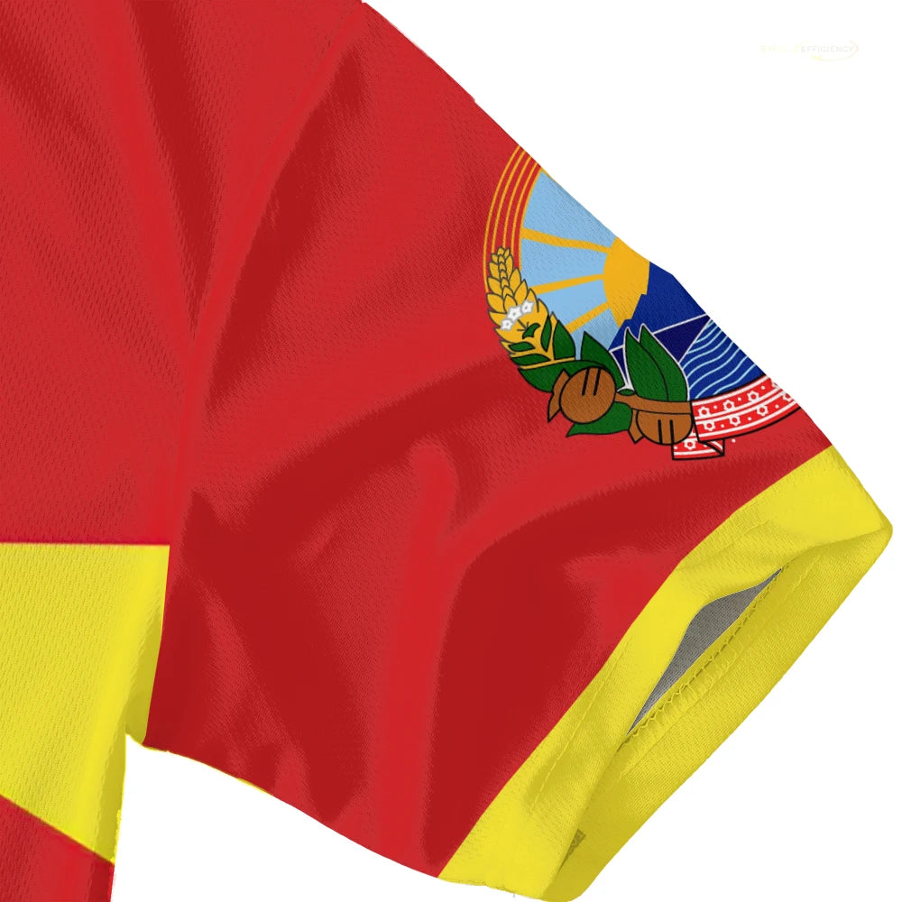 Macedonia Flag T-shirt Sports Soccer Jerseys Macedonian Badge 3D Printed Tees Gift for Football Fans Mens Designer Clothes