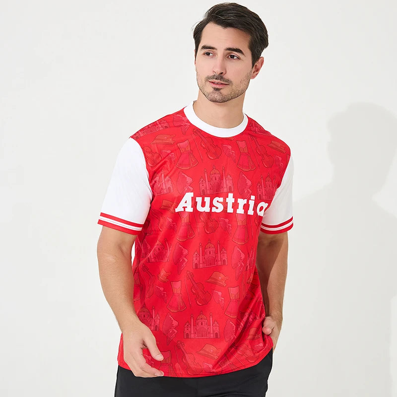 The latest fashion design for European team 2024 Austria soccer jersey and quick-drying football wear