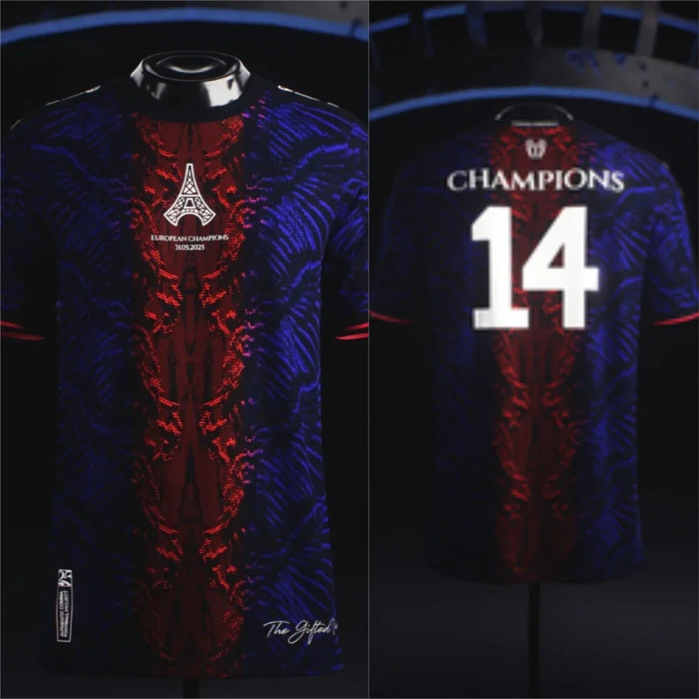 2025 Men's PSG Special Short Sleeve Football Shirt Training Soccer Parisians European Champions Jersey Tops