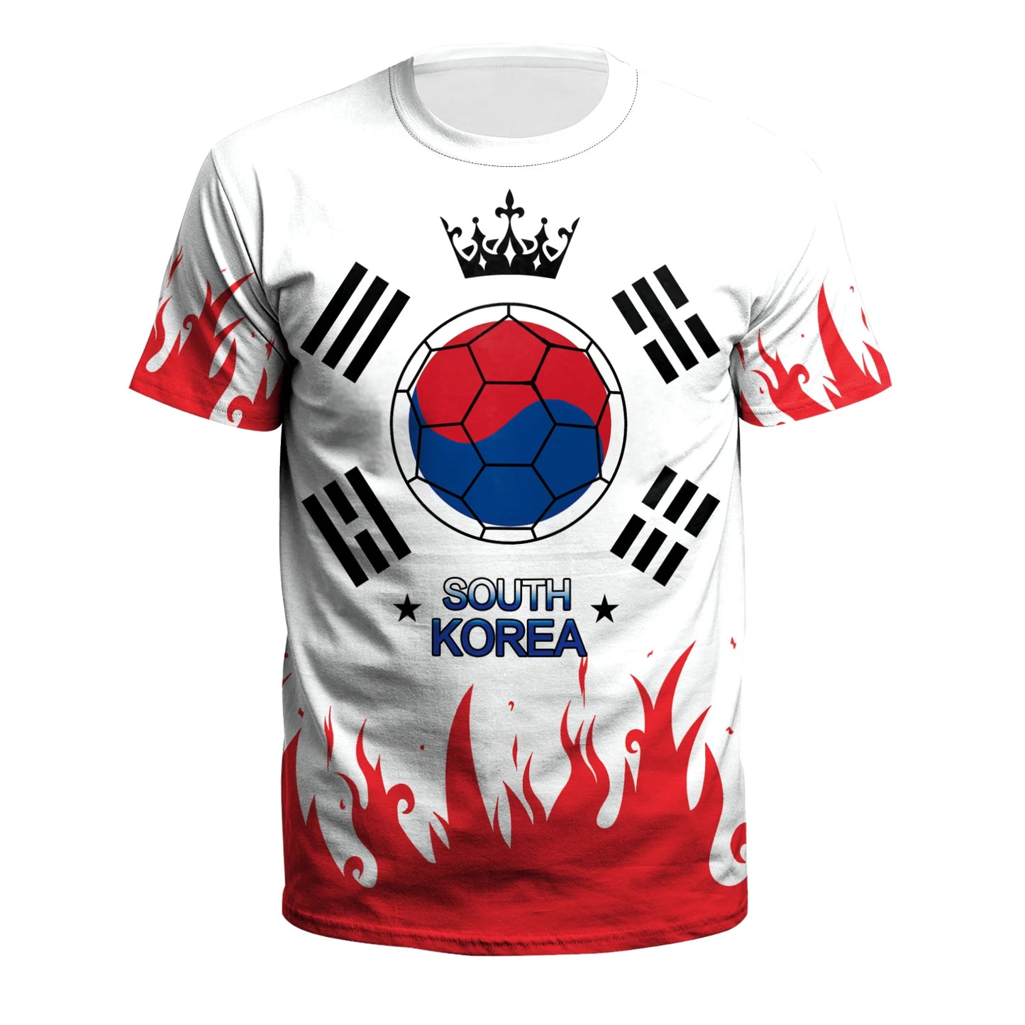 NADANBAO South Korea Team Football Prined T-Shirts O-Neck Short Sleeve Supporter Jersey Summer 3D Print Soccer Top Tee Clothing