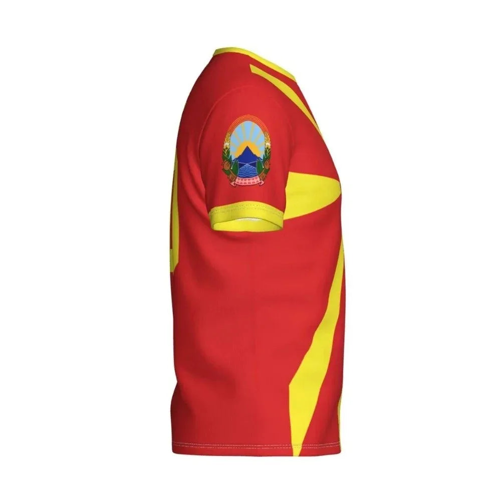 Macedonia Flag T-shirt Sports Soccer Jerseys Macedonian Badge 3D Printed Tees Gift for Football Fans Mens Designer Clothes