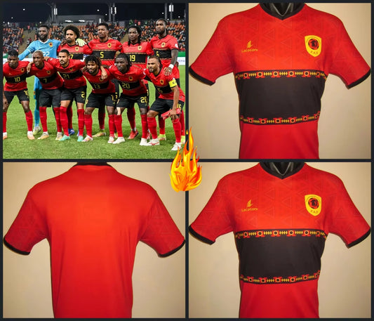 Jersey Adult Children's Outdoor Sports Top Quick Dry Short Sleeve Angola National Team Lacatoni 2024-25 Home Football Summer