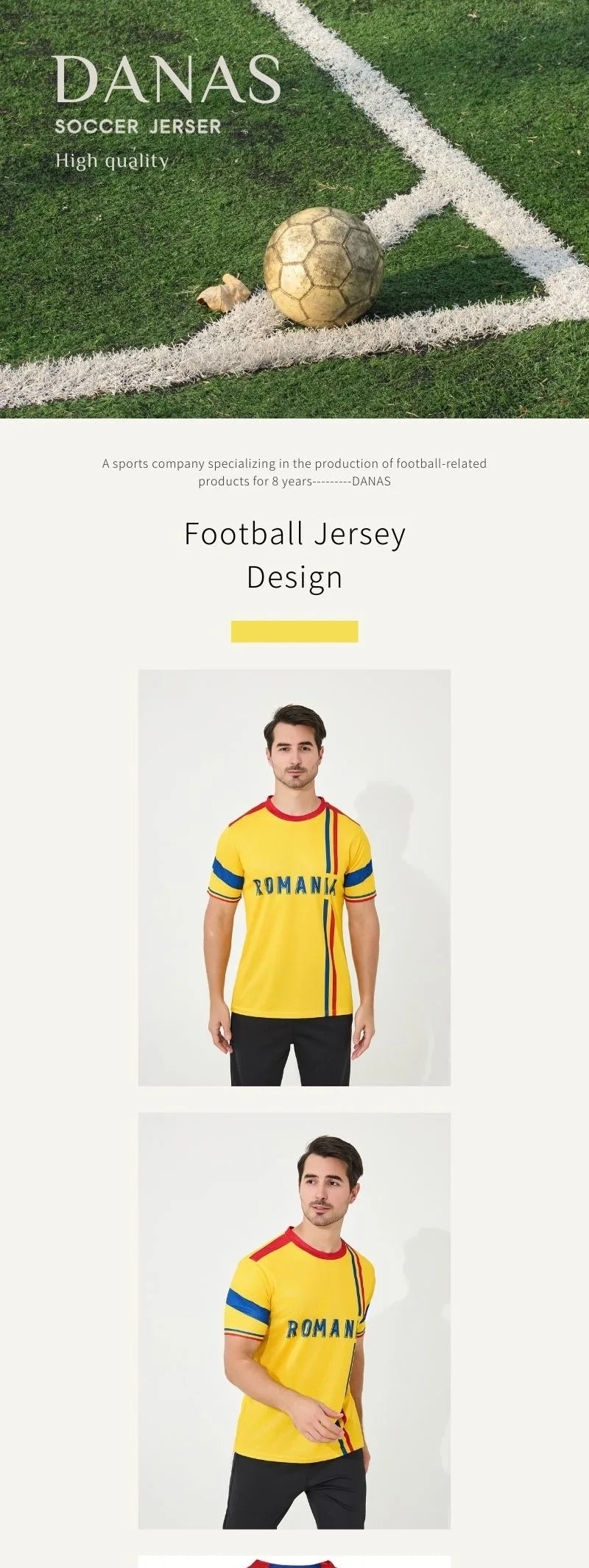 Euro Romania soccer Jersey high quality 100% polyester short-sleeved soccer shirt breathable and quick drying football uniform