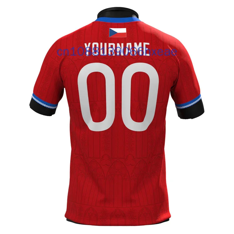2025 New Czech Republic Custom Football Jersey 3D Printed Sport Casual Short Sleeve Oversized Men Women Tees Tops Streetwear