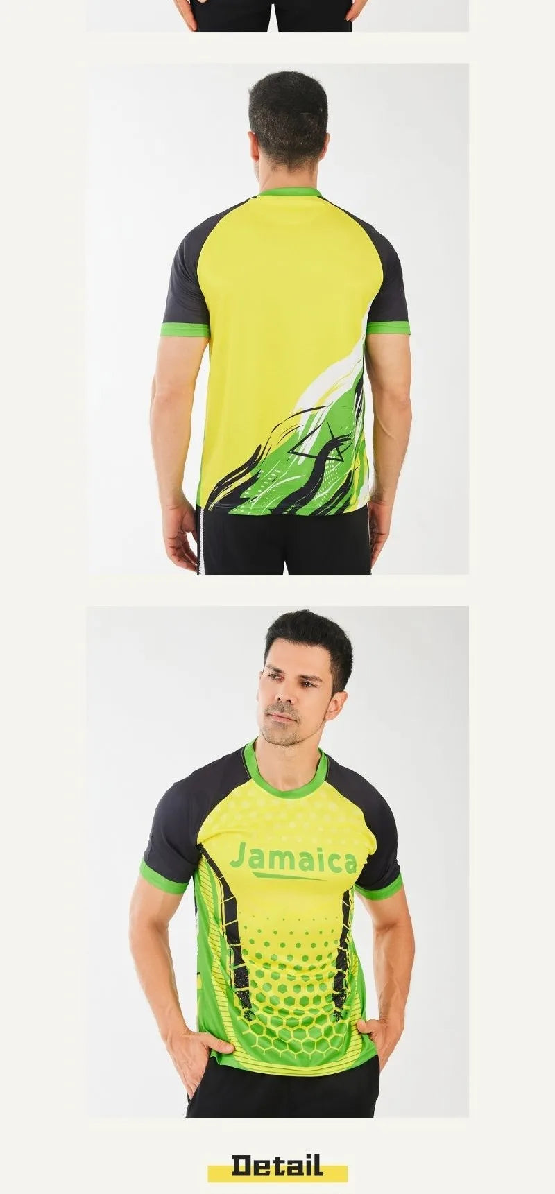 Hot selling Jamaica new design soccer uniform custom quick-drying crewneck fitness football jersey shirt
