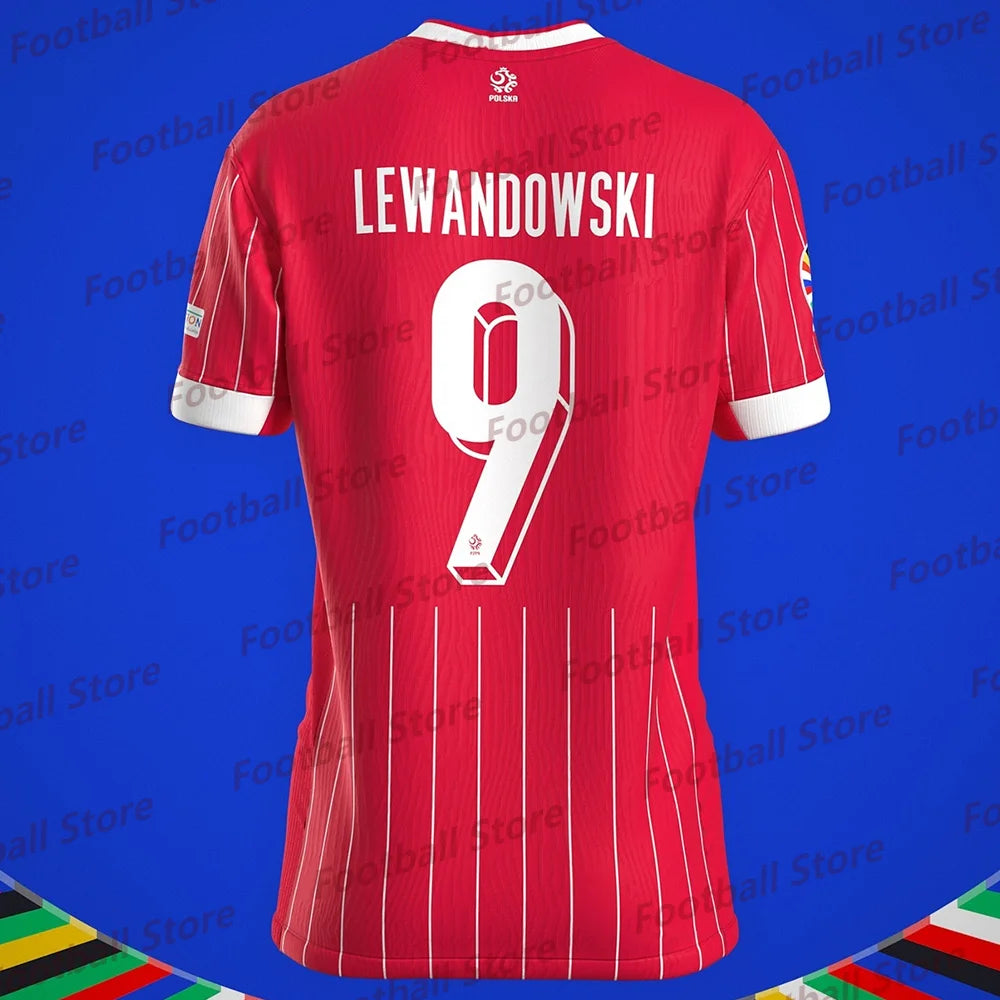T Shirt For Men Football Jersey Poland O-Neck Quick Drying LEWANDOWSKI 9 Special Edition Jersey 25-26 Adult/KID Jersey Kit